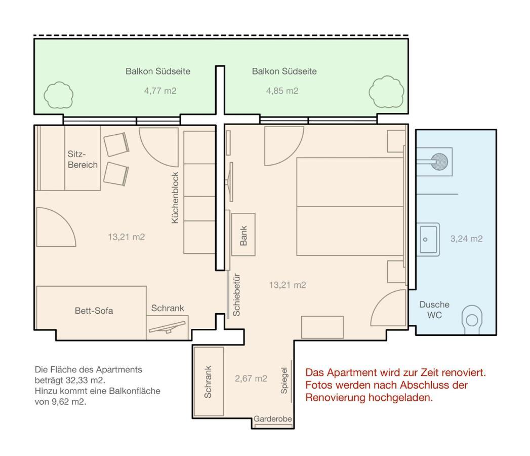 Apartment mit Balkon