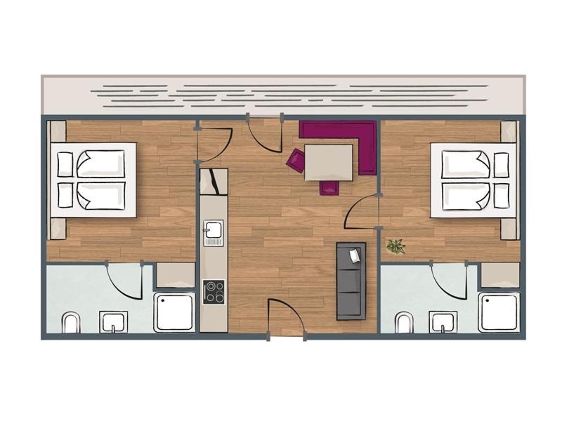 Apartment mit 2 Schlafzimmern und Balkon