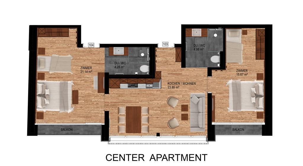 Apartment mit 2 Schlafzimmern