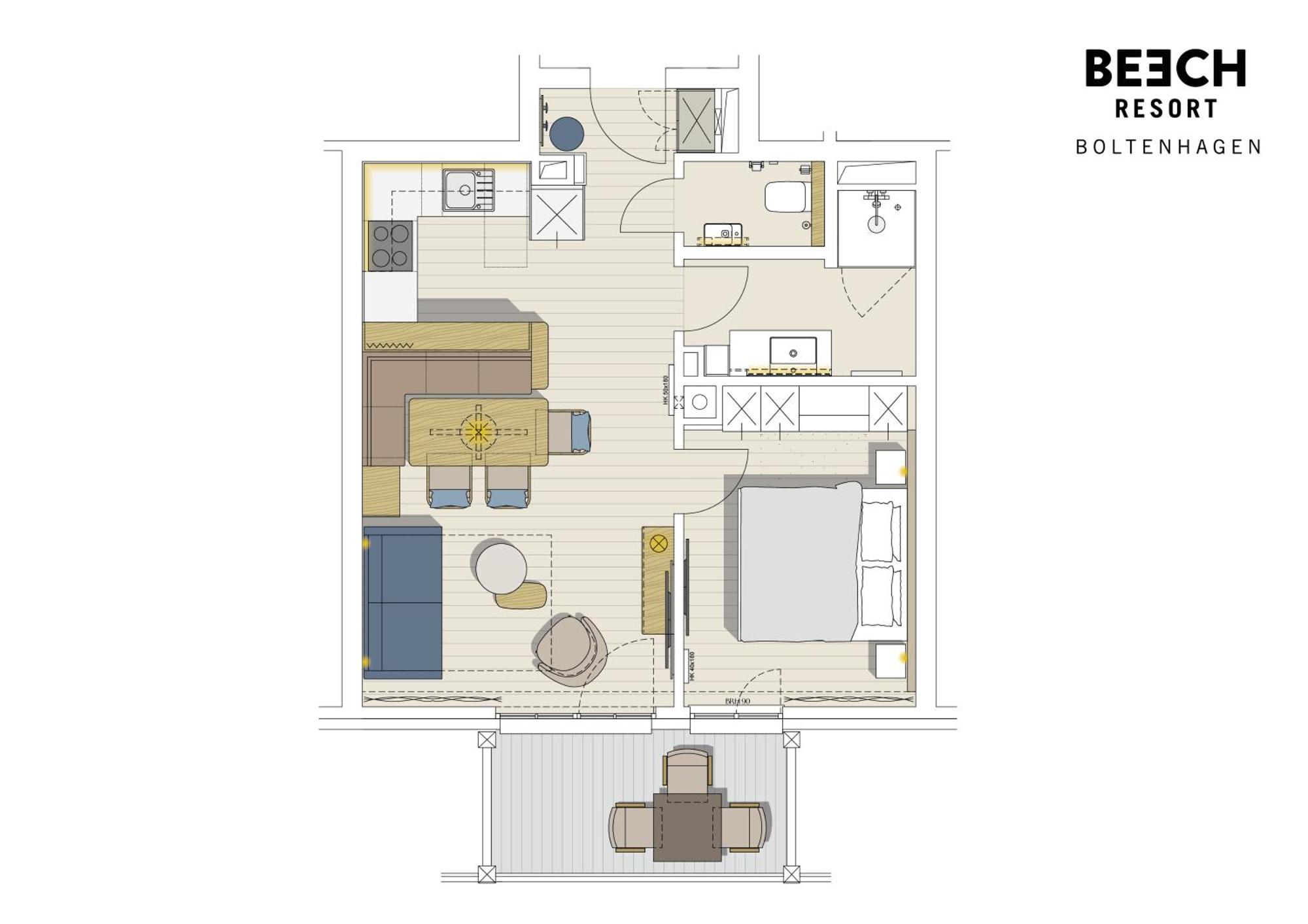 Apartment mit 1 Schlafzimmer