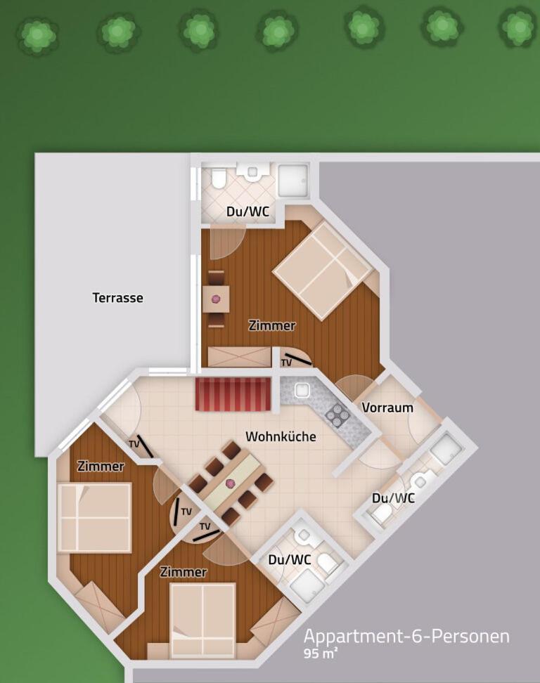 Apartment mit 3 Schlafzimmern