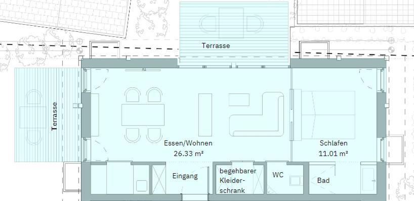 Apartment mit Gartenblick