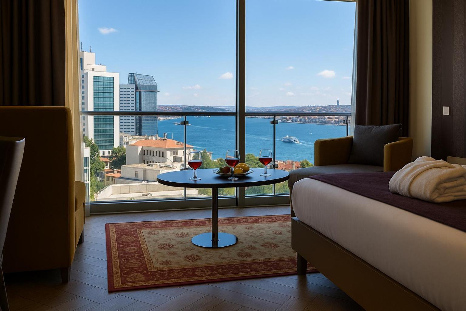 Familiensuite mit Aussicht auf den Bosporus - kostenfreier Zugang zum Spa