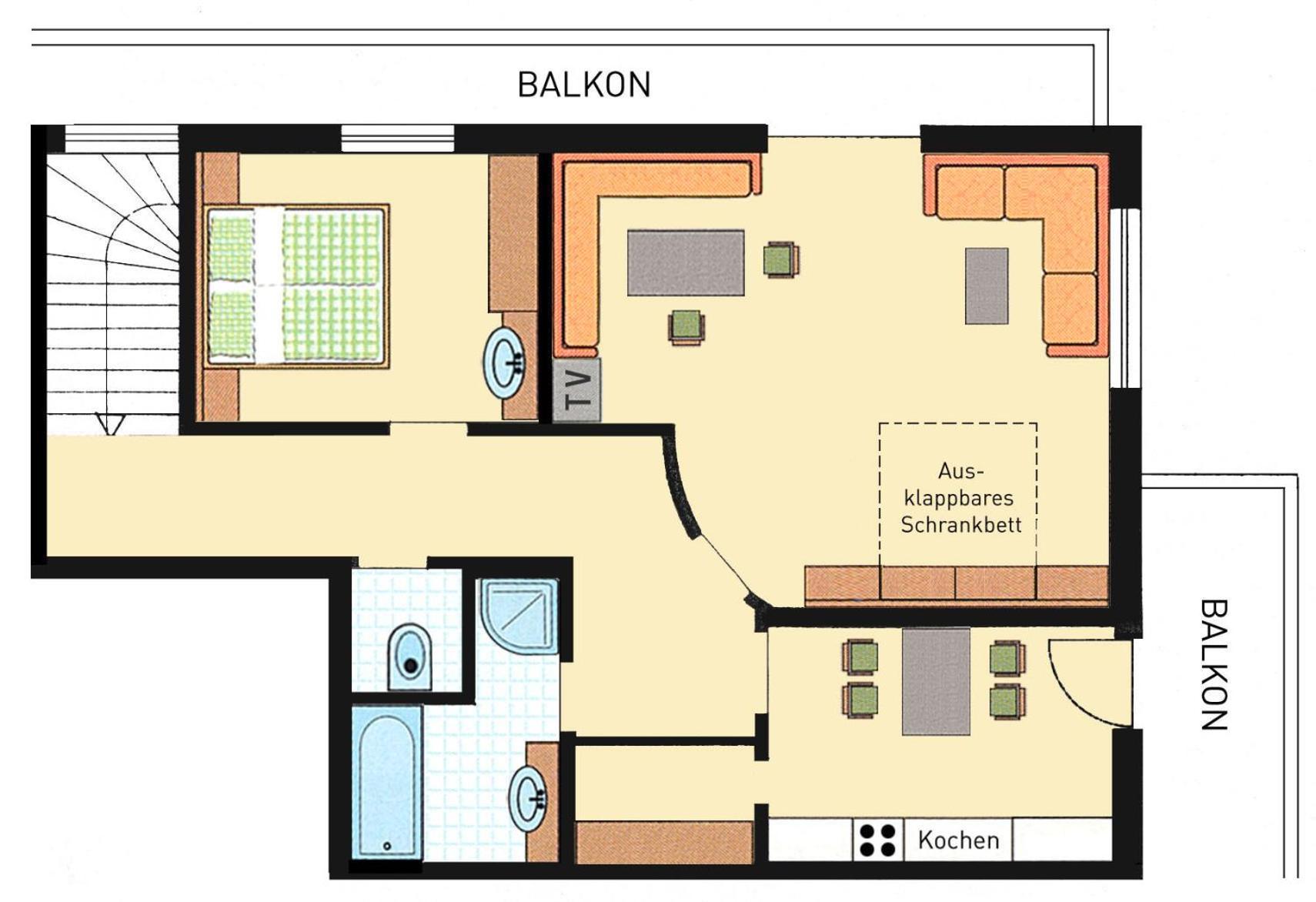 Apartment mit 2 Schlafzimmern