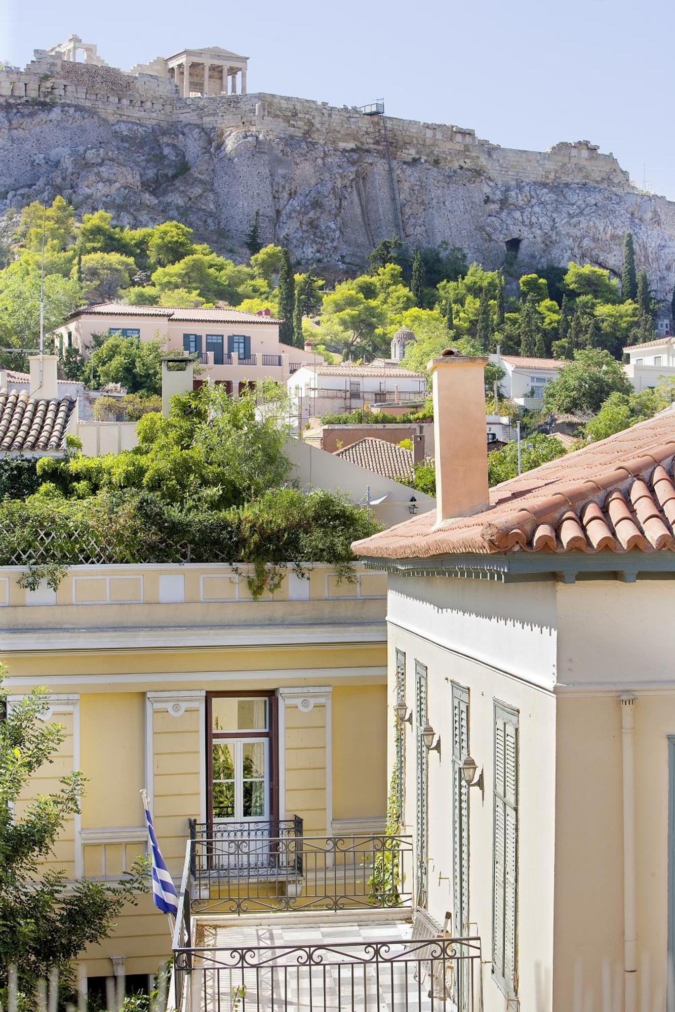 Doppel- oder Zweibettzimmer - Blick auf die Akropolis