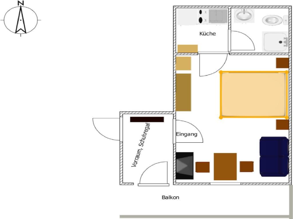 Apartment mit Balkon