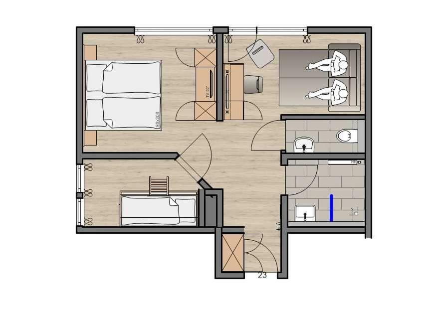 Familienzimmer mit Balkon