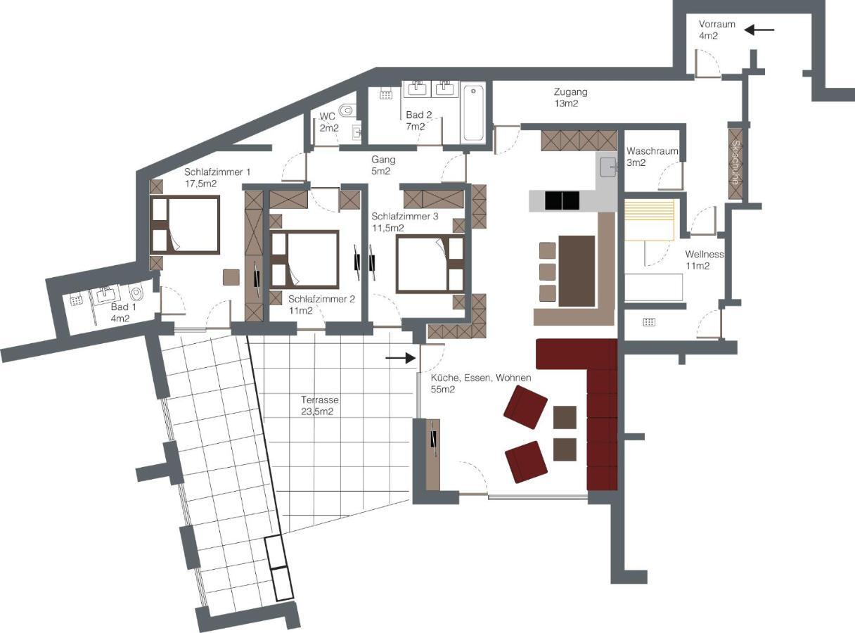 Apartment mit 3 Schlafzimmern